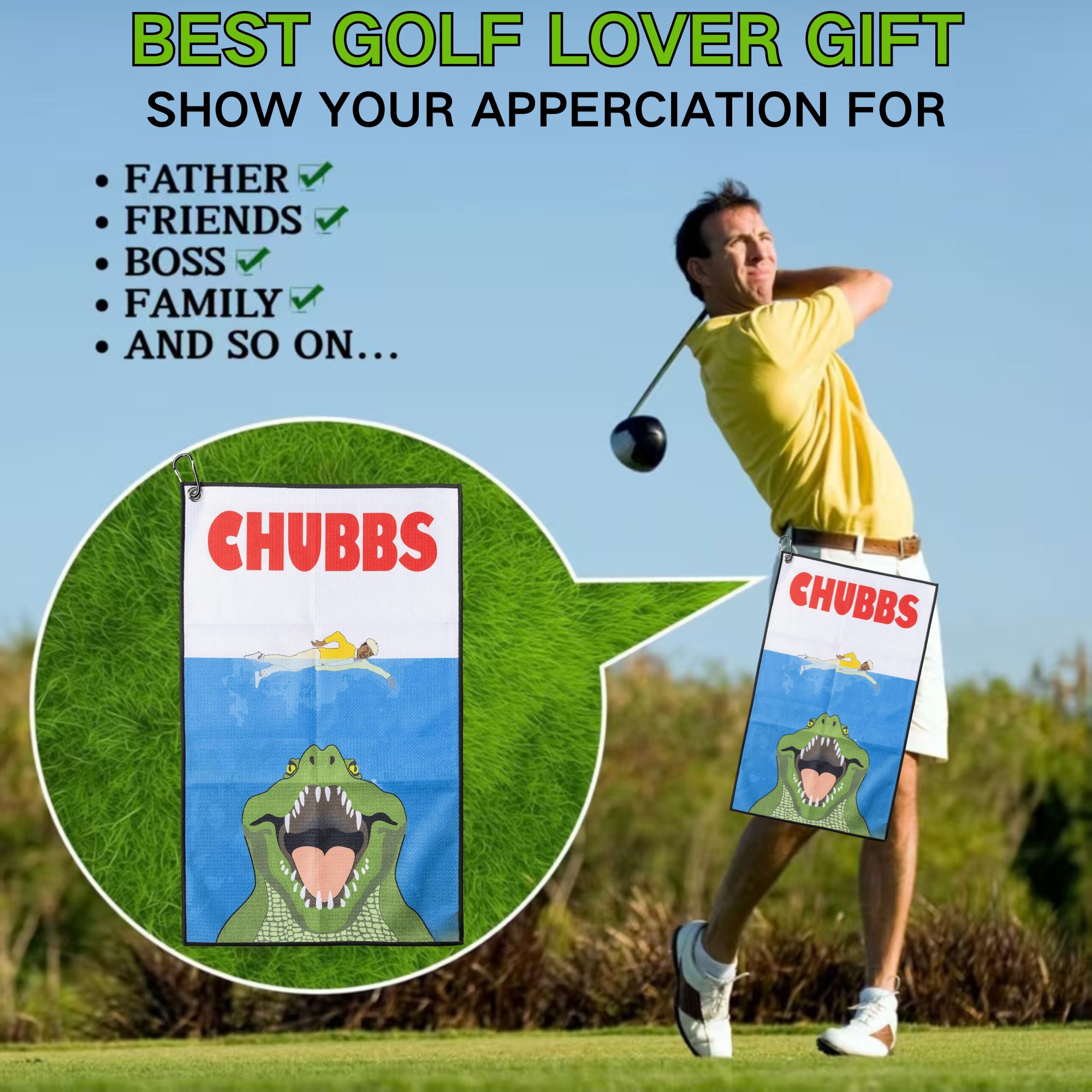Fun Happy Gilmore Design Golf  - Golf Towel Waffle 评论和价格